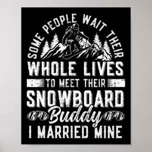 Poster Snowboard Snowboard Mariage épouse épouse mariée m