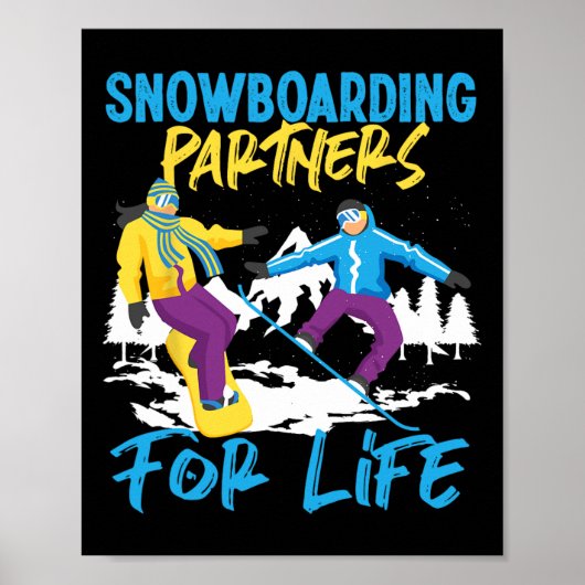 Poster Snowboard Snowboard Mariage Femme Mari Mari Snowb (Devant)