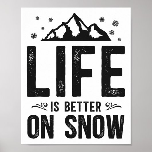 Poster Snowboard Snowboard Mountain Ski de montagne (Devant)