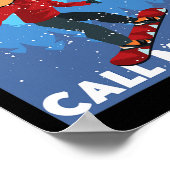 Poster Snowboard Snowboard Papa Père Ma neige préférée (Coin)