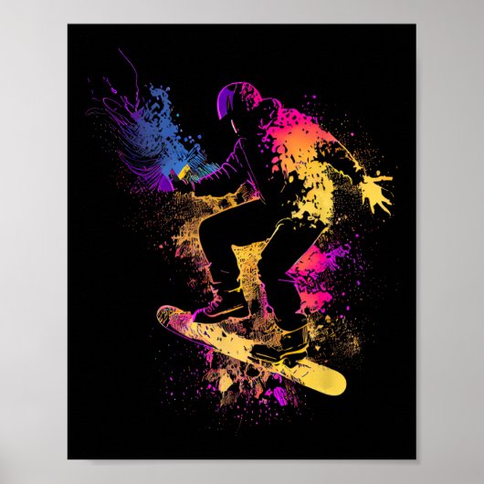 Poster Snowboard Snowboard Silhouette Cadeau (Devant)