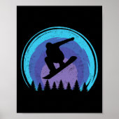 Poster Snowboard Snowboard Snowboard Silhouette Grun (Devant)
