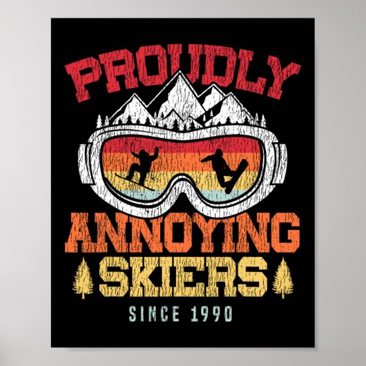 Poster Snowboard Snowboard Vintage Retro Fièrement Annoy (Devant)