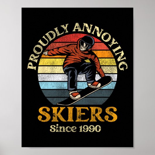 Poster Snowboard Snowboard Vintage Retro Fièrement Annoy (Devant)