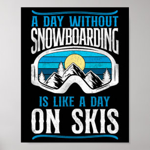 Poster Snowboard Snowboard Vintage Retro Ski de ski Aller