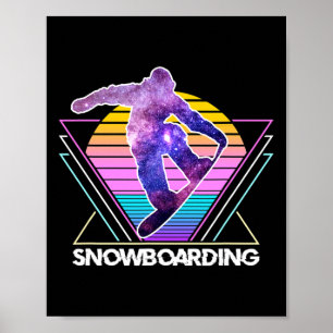 Poster Snowboard Sports Rétro Vaporwave Vintage 90s Sn