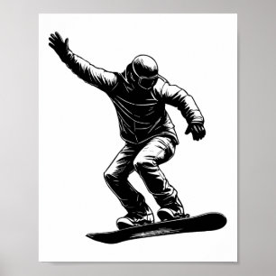 Poster Snowboard Streetwear Graphique Snowboarder Art
