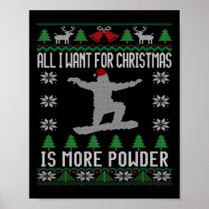 Poster Snowboard Vilain Noël Snowboard Cadeau Snowboa