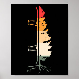 Poster Snowboard vintage Backcountry Retro Freestyle Sn