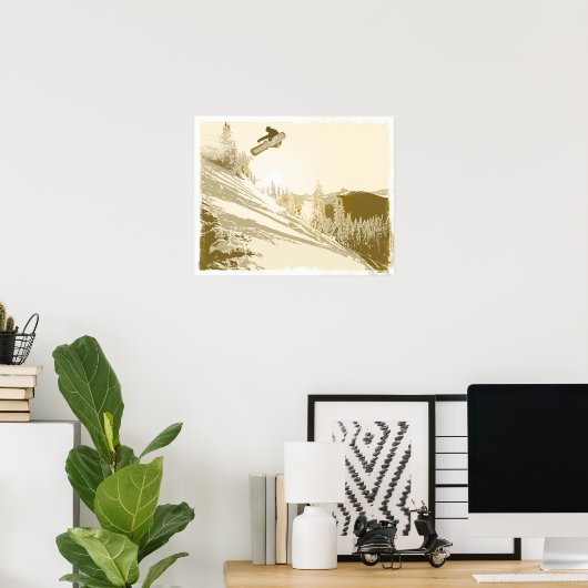Poster SnowboardCoucher (Bureau à domicile)