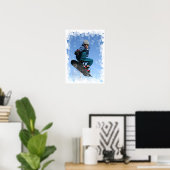 Poster Snowboarder dans le SNow Print (Bureau à domicile)