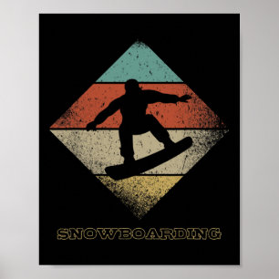 Poster Snowboarder des années 1960 Style Snowboard des an