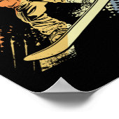 Poster Snowboarder Graphisme Retro Style Alpine Snowboard (Coin)