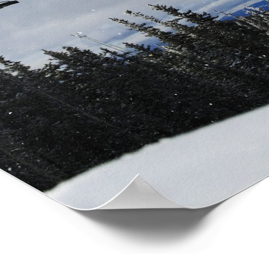 Poster Snowboarder saut en plein air en faisant un backsi (Coin)