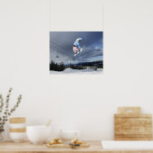 Poster Snowboarder saut en plein air en faisant un backsi (Cuisine)