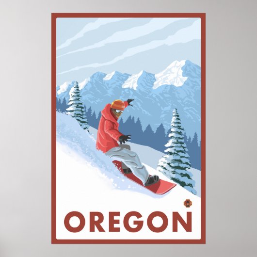 Poster Snowboarder Scene - Oregon (Devant)