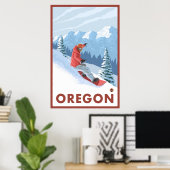 Poster Snowboarder Scene - Oregon (Bureau à domicile)