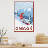 Poster Snowboarder Scene - Oregon (Cuisine)