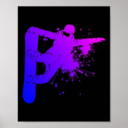 Poster Snowboarder Snowboard masculin Sports d'hiver (Devant)