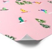 Poster Snowboarders rose Illustration du snowboard (Coin)