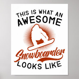 Poster Snowboardeur Awesome Ressemble À Design Snowboard