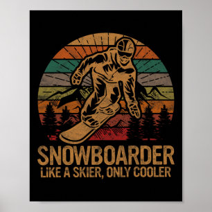 Poster Snowboardeur Comme Un Ski Seulement Glacière Ski S