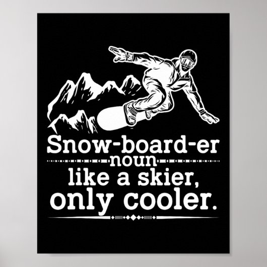Poster Snowboardeur Définition Funny Snowboard Winter S (Devant)