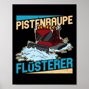 Poster Snowcat Snow Groomer Snowboard Mountain Professeur