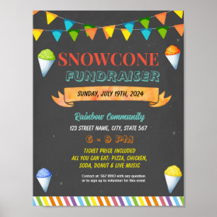 Poster Snowcone modifiable collecte de fonds Circulaire