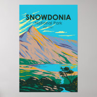 Snowdonia National Park Wales Lake Glaslyn Vintage
