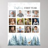 Poster Snowflake d'hiver Première année Photo Jalon Signa (Devant)