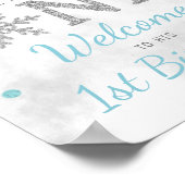 Poster Snowflake Hiver 1er anniversaire Bienvenue (Coin)