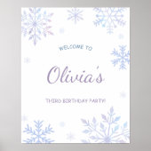 Poster Snowflake Hiver 1er Anniversaire Wonderland Bienve (Devant)
