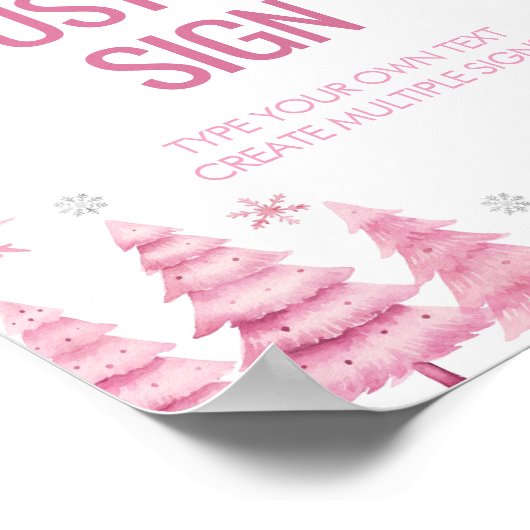 Poster Snowflake Winter Onederland Anniversaire Panneau p (Coin)