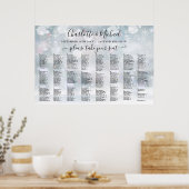 Poster Snowflakes d'hiver 300 Noms Mariage Carte de siège (Cuisine)