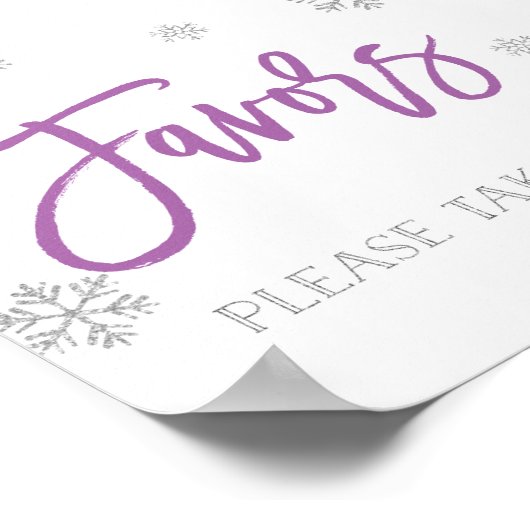 Poster Snowflakes en argent et Symbole de faveur chic pou (Coin)