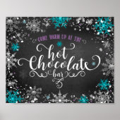 Poster Snowflakes Hot Chocolat Bar Panneau de la table (Devant)