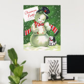Poster Snowman avec chien (Bureau à domicile)