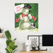 Poster Snowman avec chien (Bureau à domicile)