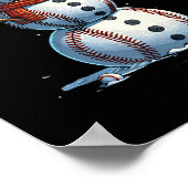 Poster Snowman Baseball Christmas Winter (Coin)