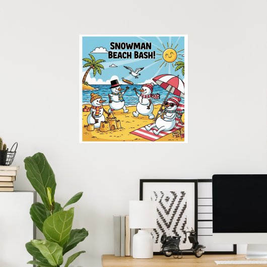 Poster Snowman Beach Bash (Bureau à domicile)