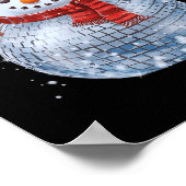 Poster Snowman Christmas Retro Santa Hat Disco Ball Match (Coin)