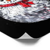 Poster Snowman Christmas Retro Santa Hat Disco Ball Match (Coin)