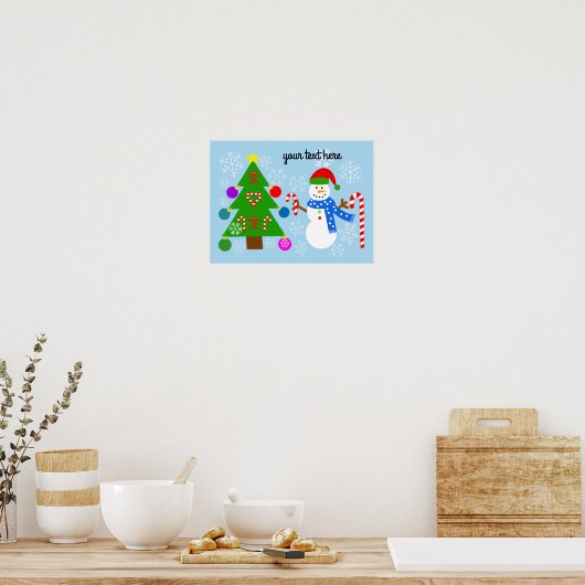 Poster Snowman & Christmas Tree #2 (Cuisine)