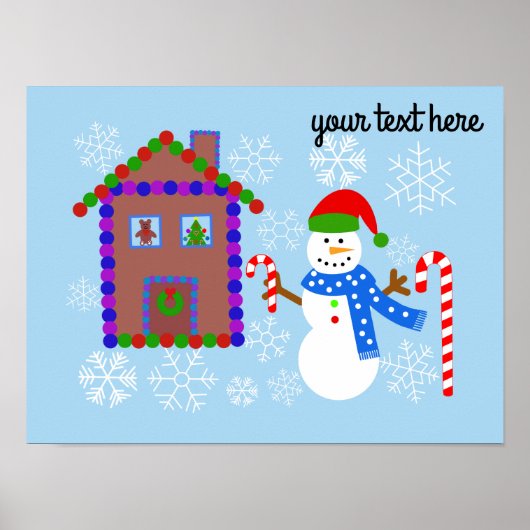 Poster Snowman & House #1 (Devant)