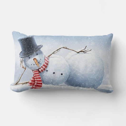 Poster Snowman Lumbar Coussin de Noël (Recto)
