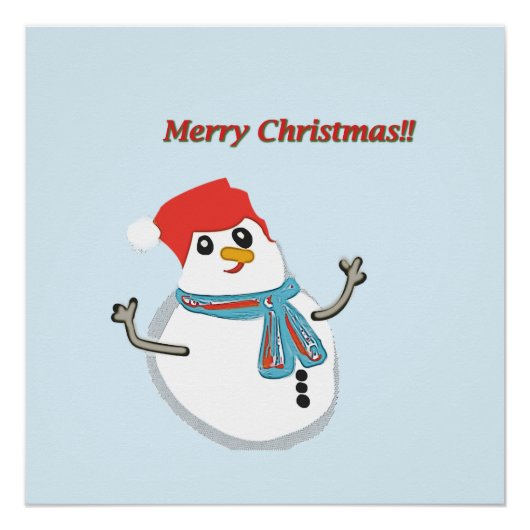 Poster Snowman, Merry Christmas!! (Devant)