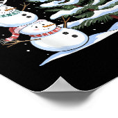 Poster Snowman Merry Christmas Santa Claus Tree Snow Fami (Coin)