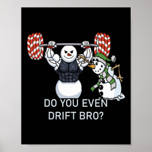 Poster Snowman Poids Bodybuilding Drôle entraînement