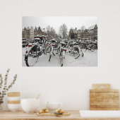 Poster Snowy Amsterdam dans la Pays-Bas en hiver (Cuisine)